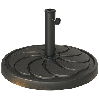 Sun Umbrella Stand 18 kg Round Sunshade Base for Ø38/48 mm Umbrella Pole, Round Garden Umbrella Stand for Balcony, Resin, Bronze