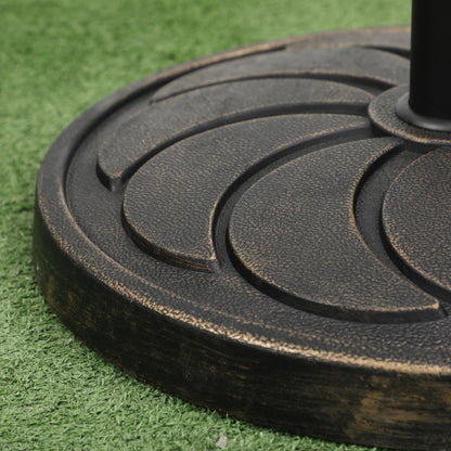 Sun Umbrella Stand 18 kg Round Sunshade Base for Ø38/48 mm Umbrella Pole, Round Garden Umbrella Stand for Balcony, Resin, Bronze