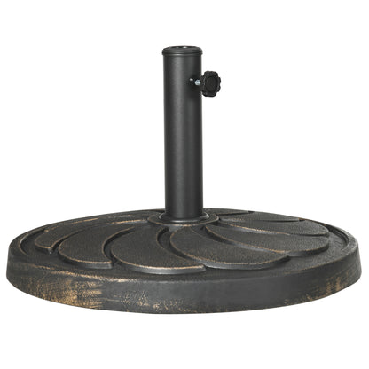 Sun Umbrella Stand 18 kg Round Sunshade Base for Ø38/48 mm Umbrella Pole, Round Garden Umbrella Stand for Balcony, Resin, Bronze
