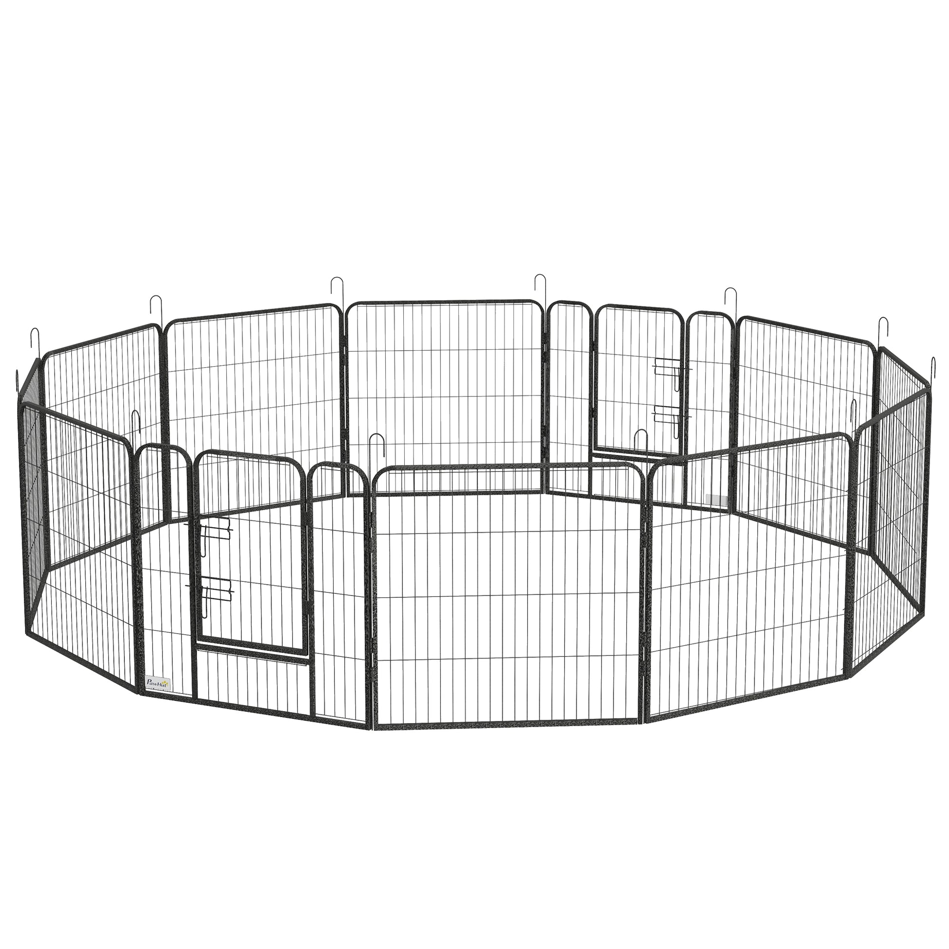 Deluxe Modular Steel Epoxy Enclosure with Lockable Door for Dogs, Rabbits, Rodents, Small Animals, Indoor and Outdoor 80 x 80 cm Gray