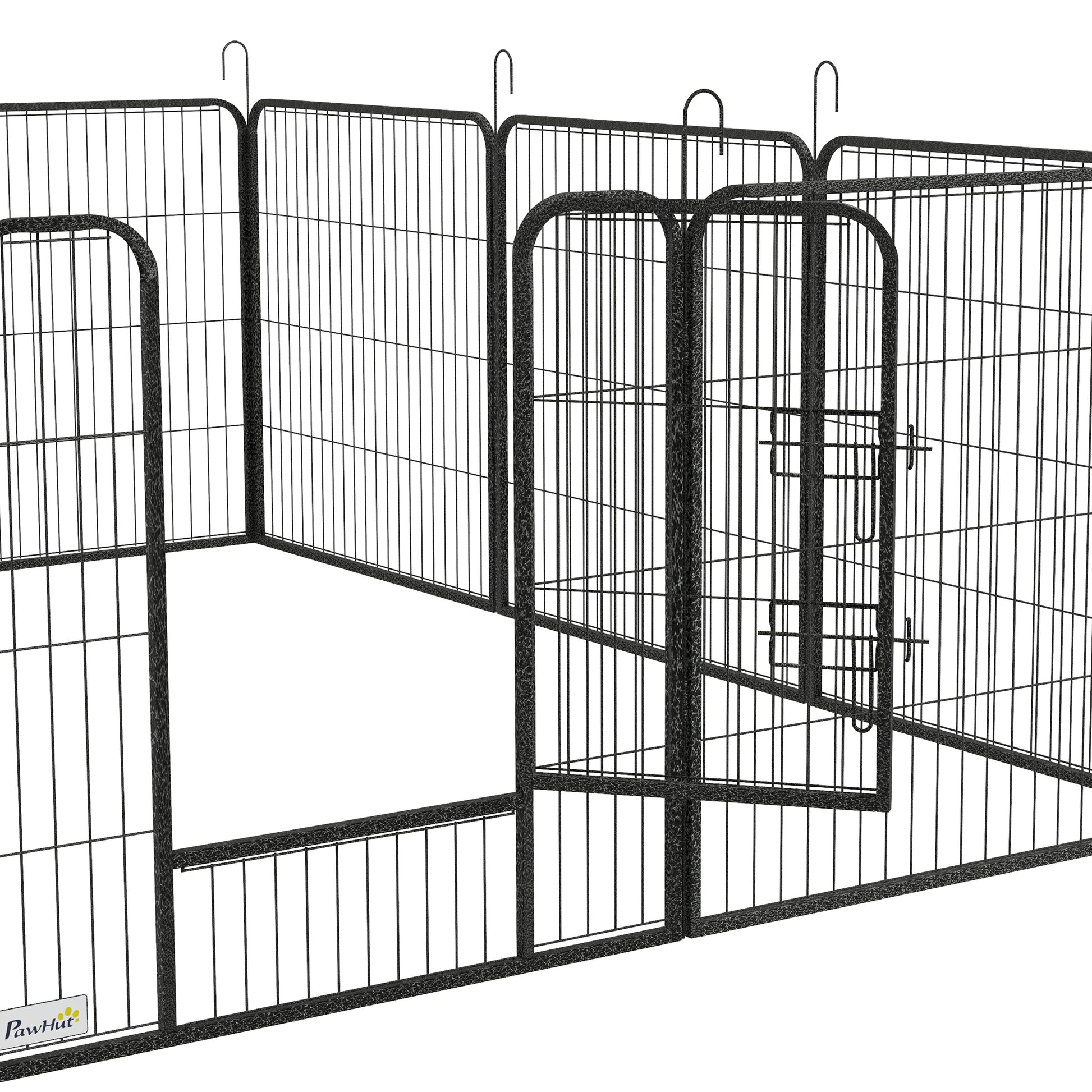 Deluxe Modular Steel Epoxy Enclosure with Lockable Door for Dogs, Rabbits, Rodents, Small Animals, Indoor and Outdoor 80 x 80 cm Gray