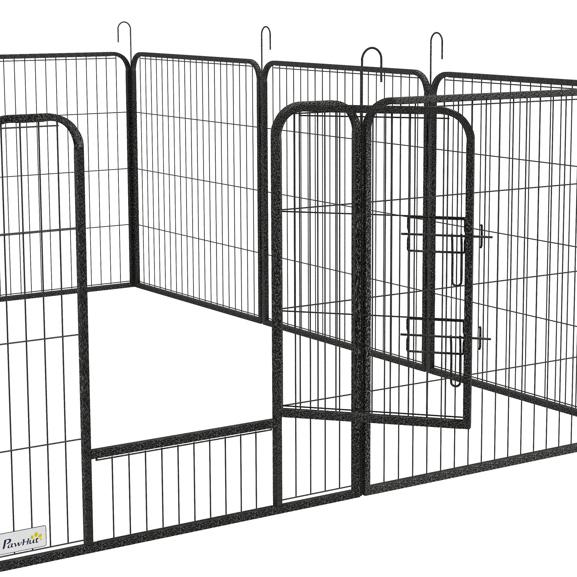 Deluxe Modular Steel Epoxy Enclosure with Lockable Door for Dogs, Rabbits, Rodents, Small Animals, Indoor and Outdoor 80 x 80 cm Gray