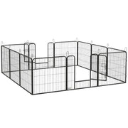 Deluxe Modular Steel Epoxy Enclosure with Lockable Door for Dogs, Rabbits, Rodents, Small Animals, Indoor and Outdoor 80 x 80 cm Gray