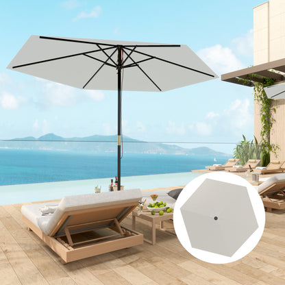 3m Umbrella Replacement Canopy Replacement Cover for Patio Umbrella with Superior Ventilation UV 30+ Protection Polyester Replacement Cover for Outdoor Parasol Cream