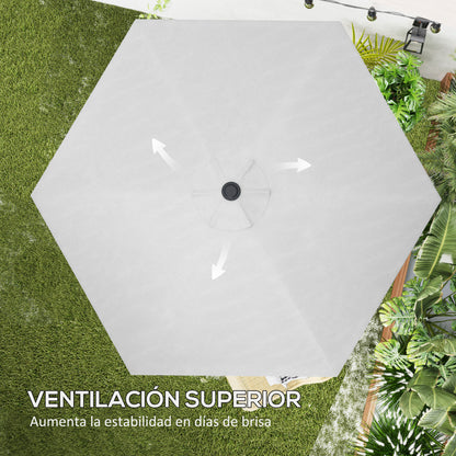 3m Umbrella Replacement Canopy Replacement Cover for Patio Umbrella with Superior Ventilation UV 30+ Protection Polyester Replacement Cover for Outdoor Parasol Cream