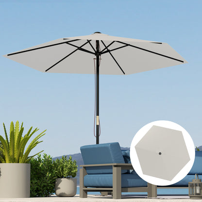 3m Umbrella Replacement Canopy Replacement Cover for Patio Umbrella with Superior Ventilation UV 30+ Protection Polyester Replacement Cover for Outdoor Parasol Cream