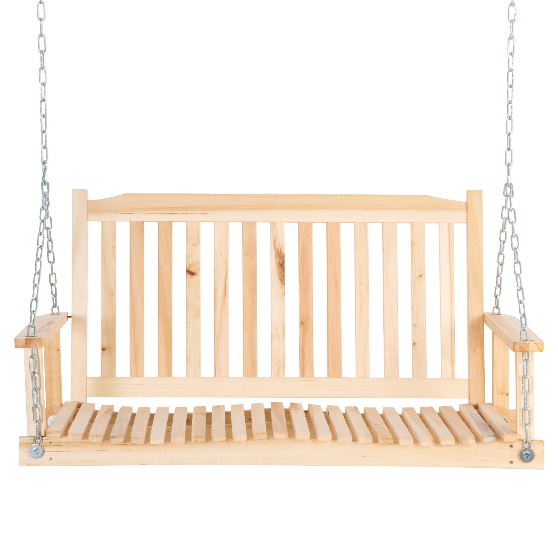 Garden Swing for 2 Persons Swing Bench Hanging Bench Solid Wood Patio Terrace Backyard Natural 117 x 69 x 60 cm