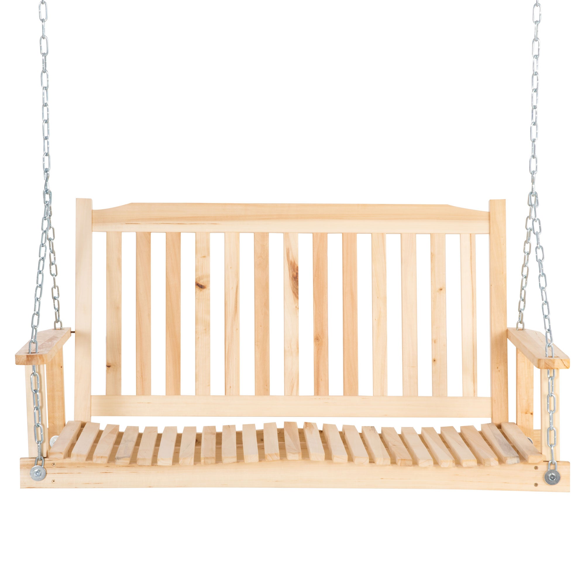 Garden Swing for 2 Persons Swing Bench Hanging Bench Solid Wood Patio Terrace Backyard Natural 117 x 69 x 60 cm