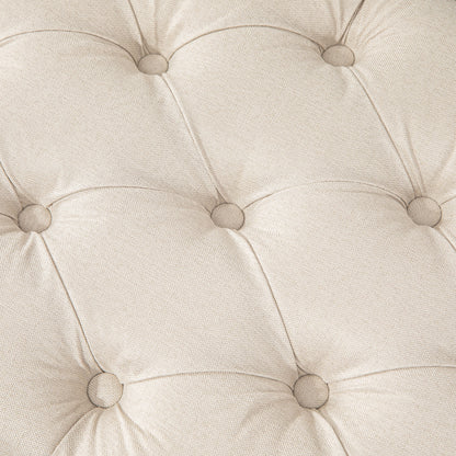 Bench, Upholstered Bench with Linen Look, Wooden Legs, Bed Bench for Bedroom, Living Room, Hallway, 120 x 41 x 48 cm, Cream