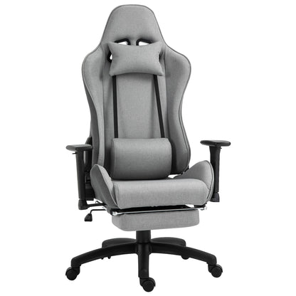 Office Chair Computer Chair Swivel Chair with Removable Headrest and Lumbar Pillow Rocking Function Ergonomic Desk Chair Rotatable Height Adjustable with Footrest PP Gray 73x57x127-135 cm