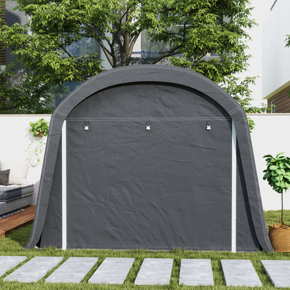 Bike Shed, Waterproof Bike Tent with Door, Anti-Dust Bike Cover, Shelter, Polyethylene Bike Shed Garage for Garden 300x450x230 cm, Dark Gray