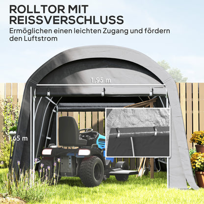 Bike Shed, Waterproof Bike Tent with Door, Anti-Dust Bike Cover, Shelter, Polyethylene Bike Shed Garage for Garden 300x450x230 cm, Dark Gray