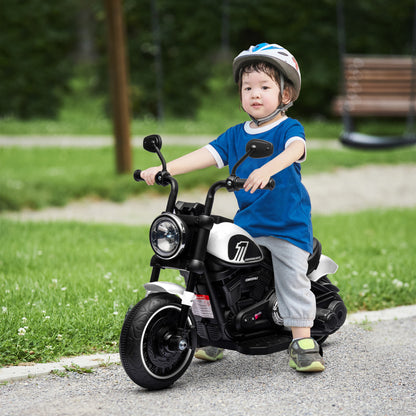 Children's Motorcycle Kids Electric Motorbike Electric Vehicle Children's Vehicle with 2 Removable Training Wheels, 3 km/h, for 1.5-3 Years White Kids 76 x 42 x 57 cm