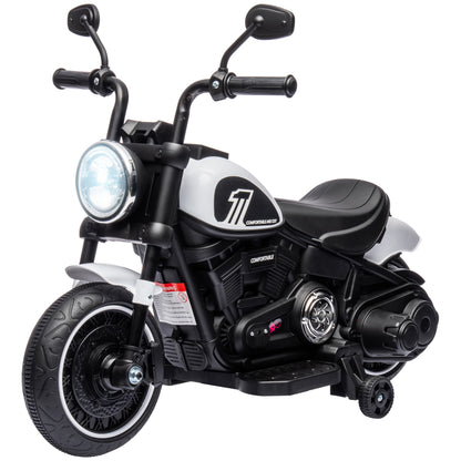 Children's Motorcycle Kids Electric Motorbike Electric Vehicle Children's Vehicle with 2 Removable Training Wheels, 3 km/h, for 1.5-3 Years White Kids 76 x 42 x 57 cm