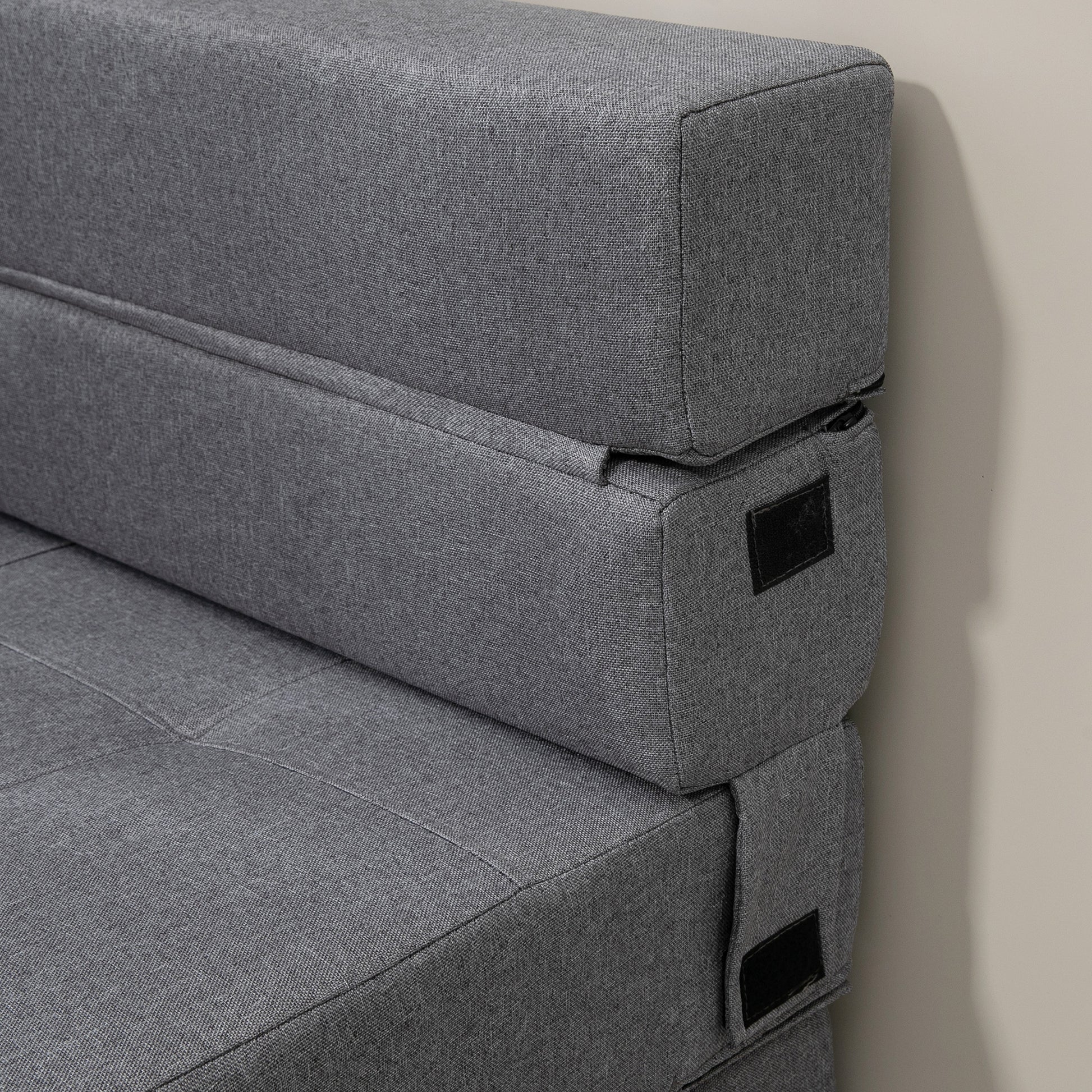 Folding Armchair with Sleeper Function, Sofa Bed, 2-in-1 Folding Chair with Bed Function, Recliner with Pillow, Guest Bed for Living Room, Bedroom, up to 120 kg Capacity, Dark Grey