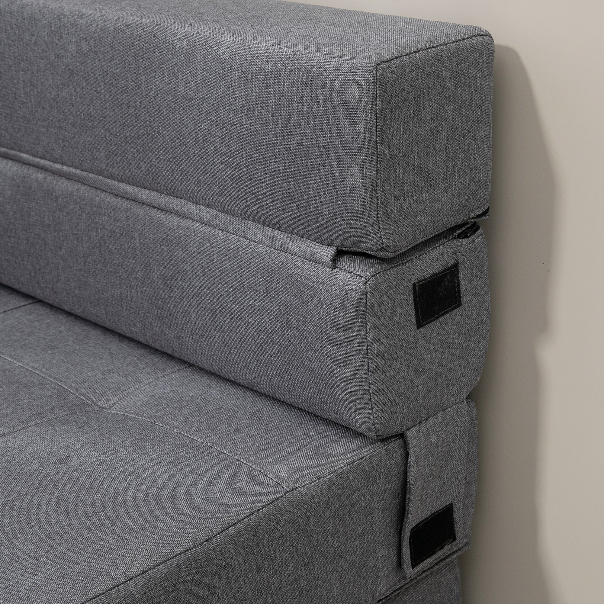 Folding Armchair with Sleeper Function, Sofa Bed, 2-in-1 Folding Chair with Bed Function, Recliner with Pillow, Guest Bed for Living Room, Bedroom, up to 120 kg Capacity, Dark Grey