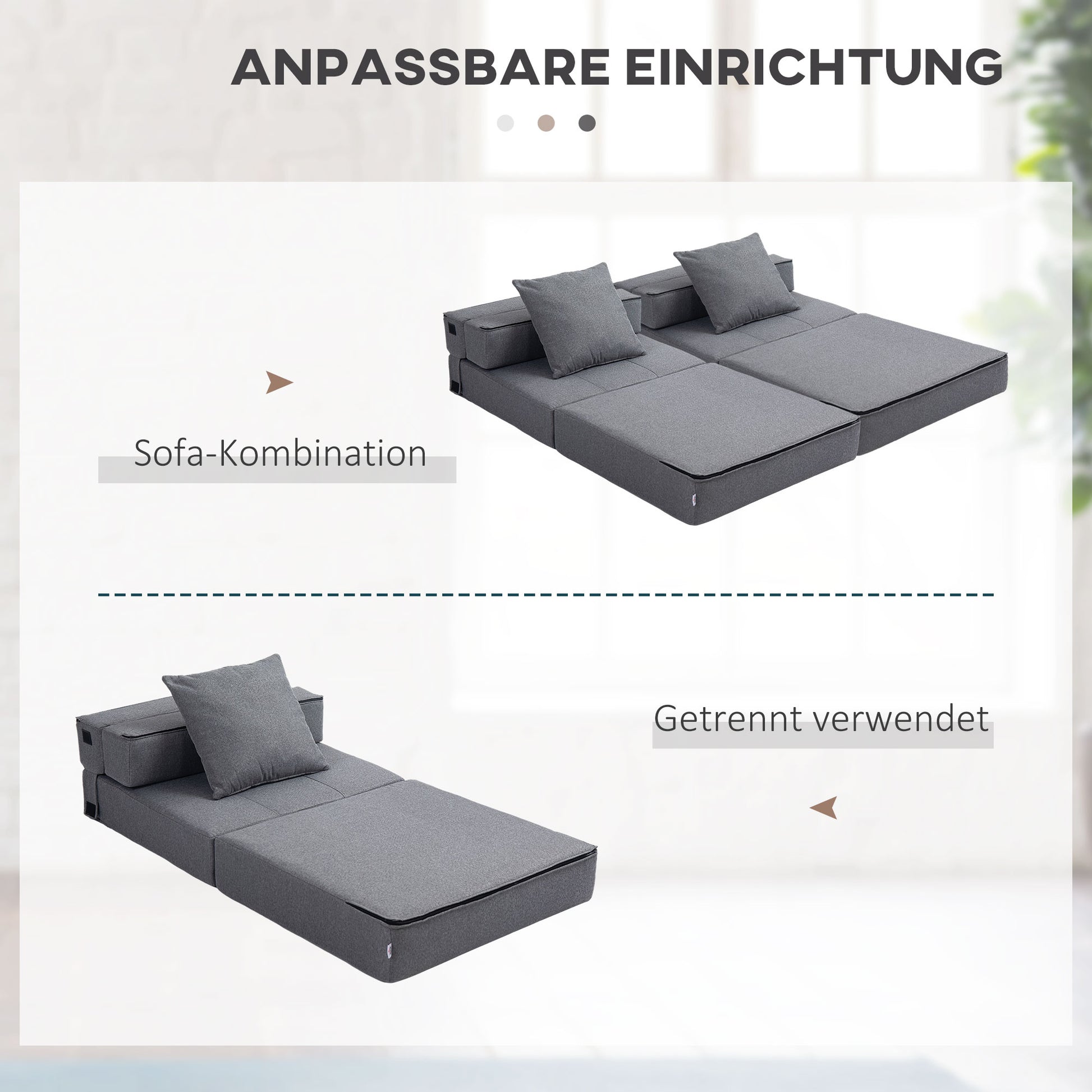 Folding Armchair with Sleeper Function, Sofa Bed, 2-in-1 Folding Chair with Bed Function, Recliner with Pillow, Guest Bed for Living Room, Bedroom, up to 120 kg Capacity, Dark Grey