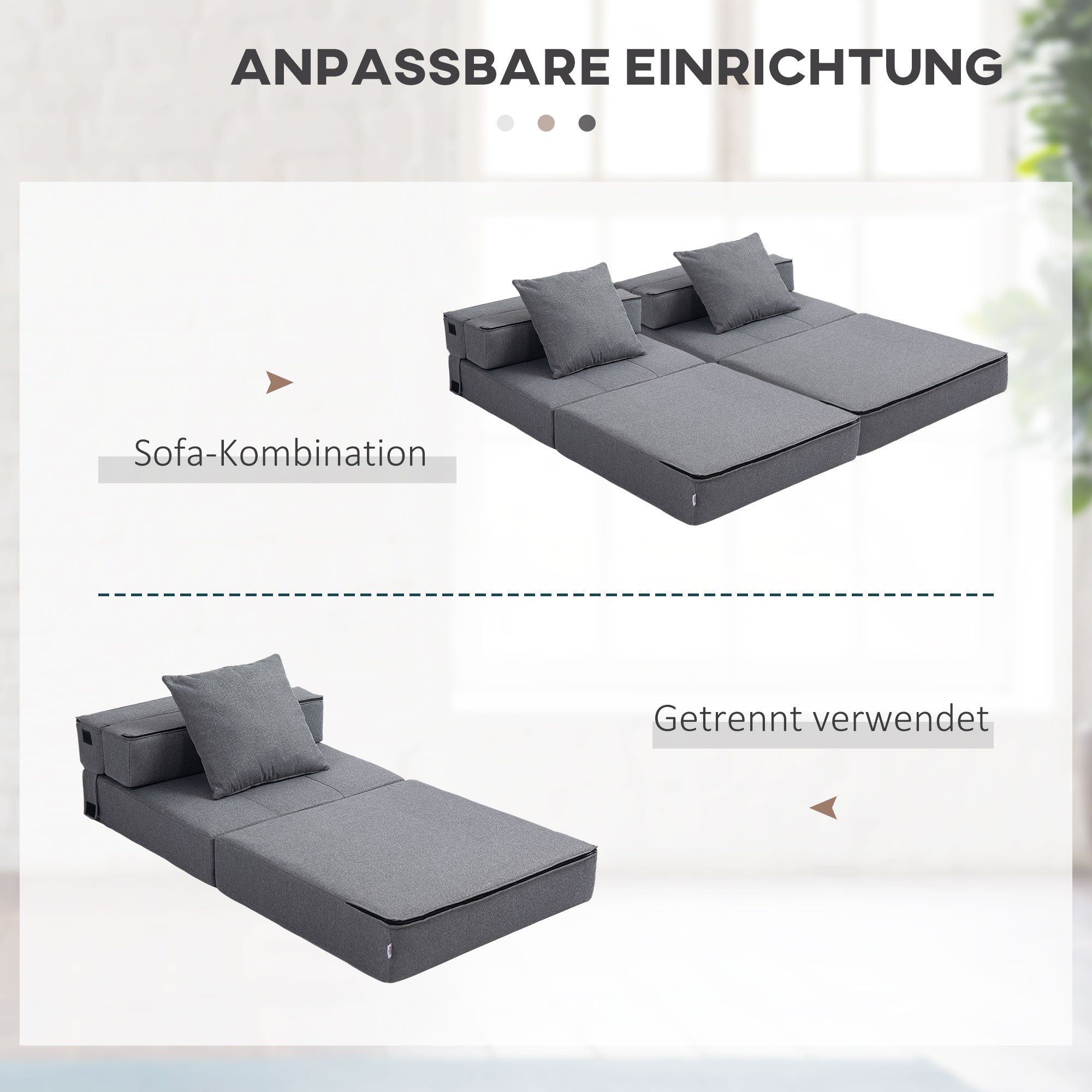Folding Armchair with Sleeper Function, Sofa Bed, 2-in-1 Folding Chair with Bed Function, Recliner with Pillow, Guest Bed for Living Room, Bedroom, up to 120 kg Capacity, Dark Grey