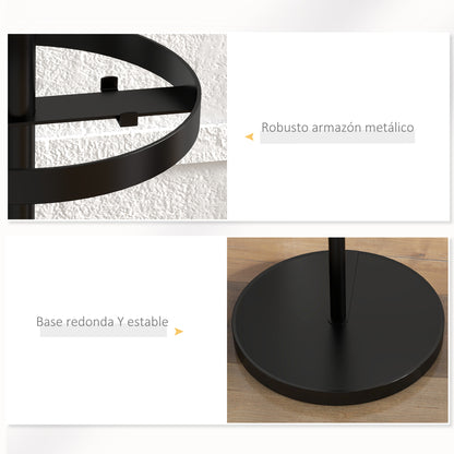 Freestanding Coat Rack with Umbrella Stand Metal Coat Stand with 12 Hanging Hooks for Umbrellas Bags Tree Shape for Hallway Entryway Bedroom Ø34x177 cm Black