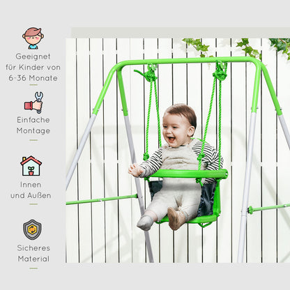 Baby Swing with Stand Kids Swing with Metal Frame Safety Belt Toddler Swing Swing Set for Indoor Outdoor Swing Seat Swing for Baby and Children