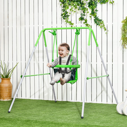 Baby Swing with Stand Kids Swing with Metal Frame Safety Belt Toddler Swing Swing Set for Indoor Outdoor Swing Seat Swing for Baby and Children