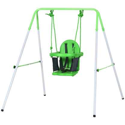 Baby Swing with Stand Kids Swing with Metal Frame Safety Belt Toddler Swing Swing Set for Indoor Outdoor Swing Seat Swing for Baby and Children