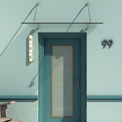 Canopy Glass Canopy Door Canopy, Tempered Glass, 304 Stainless Steel Clear Glass 150 x 90 cm