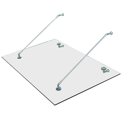 Canopy Glass Canopy Door Canopy, Tempered Glass, 304 Stainless Steel Clear Glass 150 x 90 cm