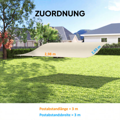 Replacement Pergola Canopy, 298 x 293 cm – Sunshade for 3 x 3 m Gazebo, Cream White