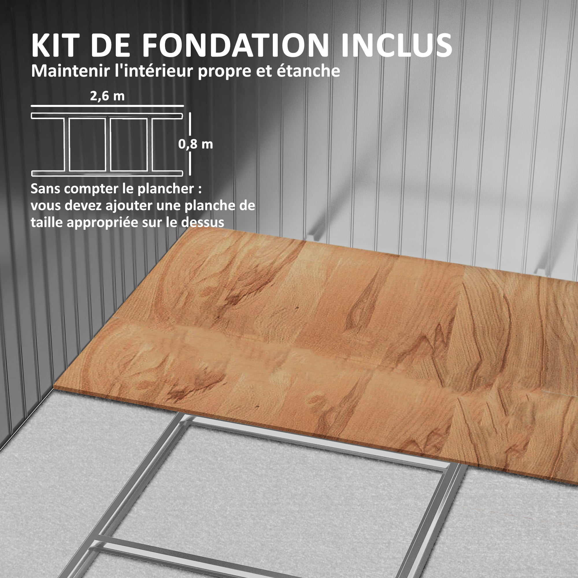 XXL Galvanized Steel Garden Shed 5.4 m² (58 sq ft) with Foundation Kit, 277 x 195 x 192 cm (9 ft 1 in x 6 ft 5 in x 6 ft 4 in), Outdoor Tool Storage Shed with Lockable Sliding Doors & 4 Vents, Brown