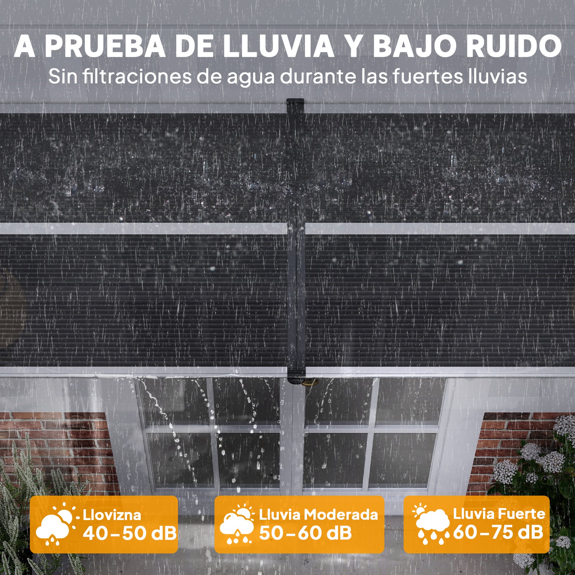 Exterior Awning for Doors and Windows 196x75 cm Canopy Protection against Sun and Rain with Polycarbonate Cover Black Aluminum Support