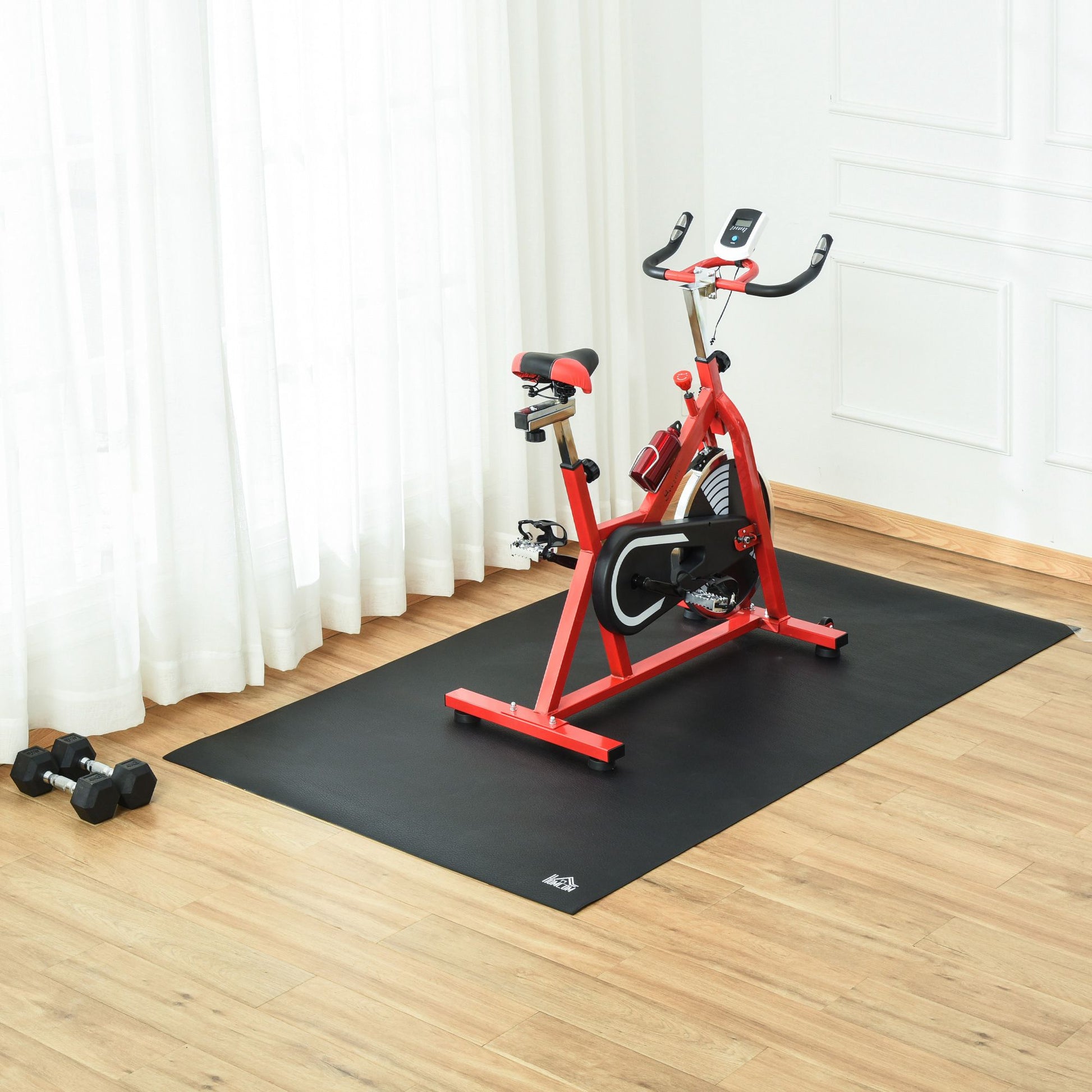 Floor Protection Mat for Fitness Equipment Non-Slip Exercise Mat 6mm Thickness Underlayment Sports Mat Multipurpose Mat for Yoga Treadmill Exercise Bike Yoga Mat Floor Mat 180x90 cm Black