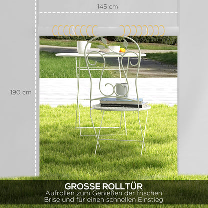 2-Piece Side Panels for Gazebo 3x3 / 3x6m, Side Wall with Window and Velcro, Waterproof Oxford Fabric Side Walls, as Wind and Privacy Protection for Party Tent, White