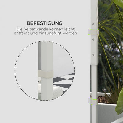 2-Piece Side Panels for Gazebo 3x3 / 3x6m, Side Wall with Window and Velcro, Waterproof Oxford Fabric Side Walls, as Wind and Privacy Protection for Party Tent, White