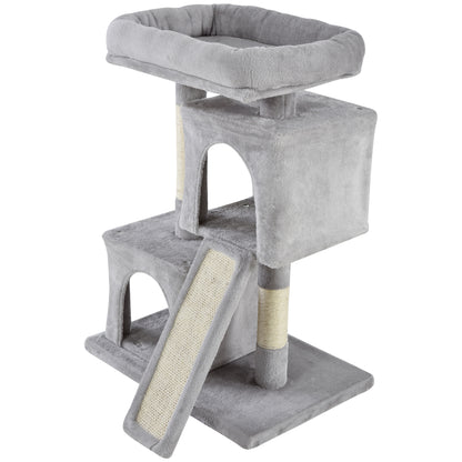Cat Tree 83 cm Small Cat Scratching Post with Sisal Columns, Cat Scratching Tree, Cat Climbing Tree, Cat Tree, Cat Furniture Play Tree for Small Cats, Light Gray