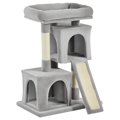 Cat Tree 83 cm Small Cat Scratching Post with Sisal Columns, Cat Scratching Tree, Cat Climbing Tree, Cat Tree, Cat Furniture Play Tree for Small Cats, Light Gray