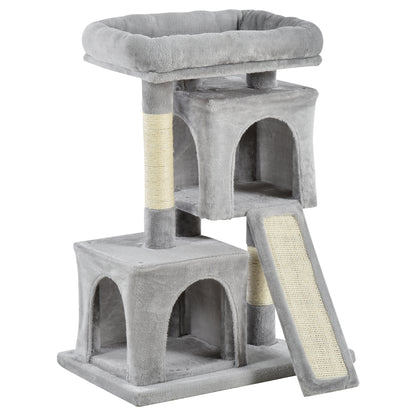 Cat Tree 83 cm Small Cat Scratching Post with Sisal Columns, Cat Scratching Tree, Cat Climbing Tree, Cat Tree, Cat Furniture Play Tree for Small Cats, Light Gray