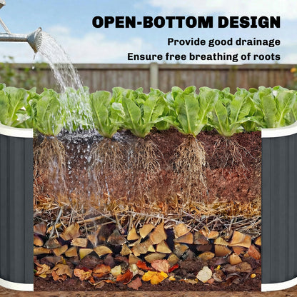 Galvanized Steel Raised Garden Bed, 53.5 x 20.9 x 24 in — Deep Planter with Safety Edges, Plant Labels & Gloves, Open-Bottom Herb & Vegetable Box, Easy Assembly