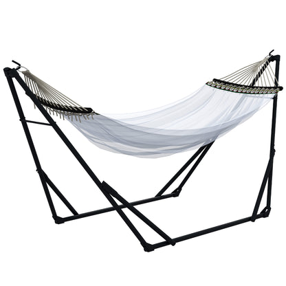 Hammock Stand, Hanging Chair Stand, Hammock Stand with Hammock, Carrying Bag, up to 120kg Capacity, Steel, 263 x 89 x 100 cm, Black