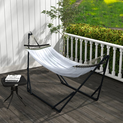 Hammock Stand, Hanging Chair Stand, Hammock Stand with Hammock, Carrying Bag, up to 120kg Capacity, Steel, 263 x 89 x 100 cm, Black