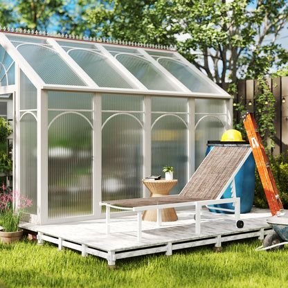 Reclining Sun Lounger Garden Lounger with Wheels Adjustable Backrest in 5 Levels and Steel Frame Load 120 kg for Patio Terrace Balcony 166x60x84 cm Brown