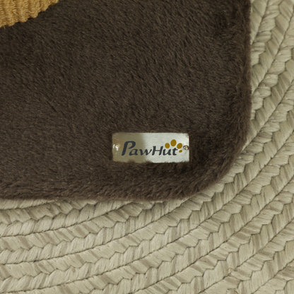 2-in-1 Scratching Post, 78cm Scratching Pole, Jute Cat Scratching Tree with Feathers, Cat Scratching Furniture, Indoor, Brown