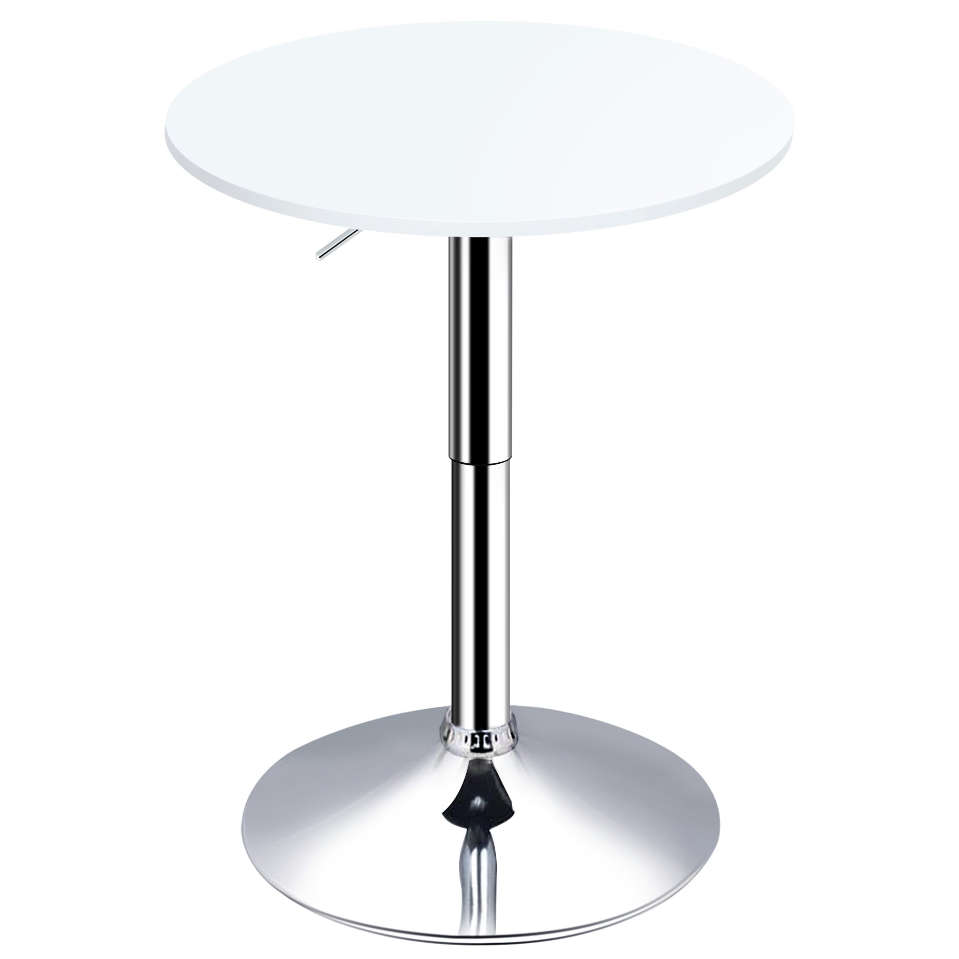 Height Adjustable Bar Table with Round Anti-Slip Base for Kitchen Dining Ø60x69-93 cm White