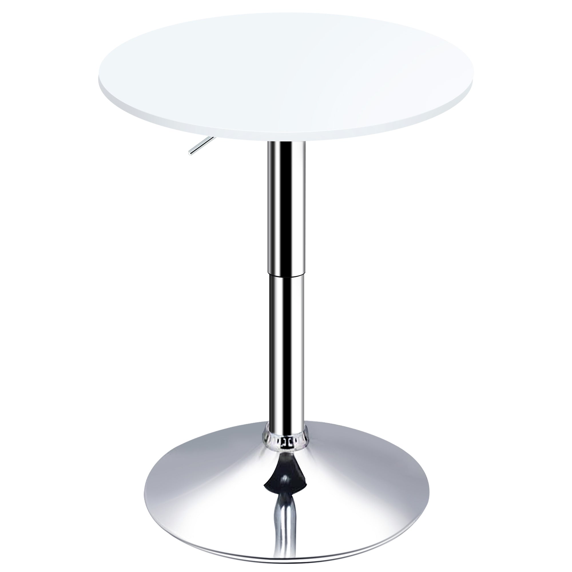 Height Adjustable Bar Table with Round Anti-Slip Base for Kitchen Dining Ø60x69-93 cm White