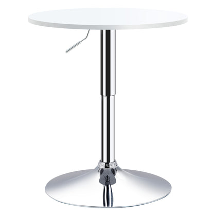 Height Adjustable Bar Table with Round Anti-Slip Base for Kitchen Dining Ø60x69-93 cm White