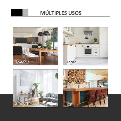 Height Adjustable Bar Table with Round Anti-Slip Base for Kitchen Dining Ø60x69-93 cm White