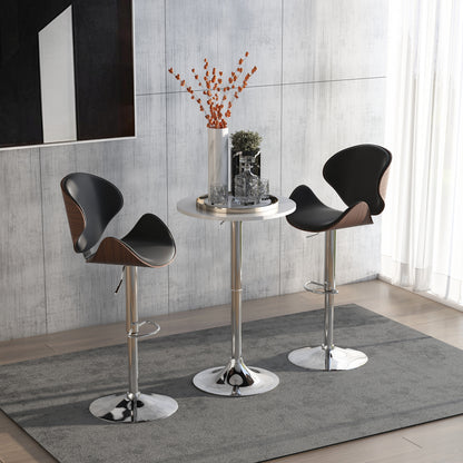 Height Adjustable Bar Table with Round Anti-Slip Base for Kitchen Dining Ø60x69-93 cm White