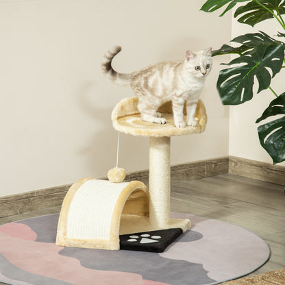 Cat Tree Scratching Post with Play Balls Cat Scratching Post Sisal Rope Scratching Posts Beige 35.5 x 37 x 46 cm