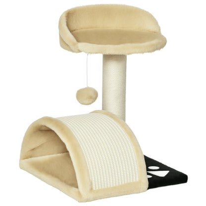 Cat Tree Scratching Post with Play Balls Cat Scratching Post Sisal Rope Scratching Posts Beige 35.5 x 37 x 46 cm