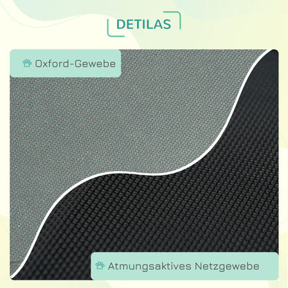 Elevated Dog Bed with Canopy, Pet Bed, Outdoor Dog Lounge with Roof, Breathable, Taft Fabric for Camping Gray 122 x 92 x 108 cm